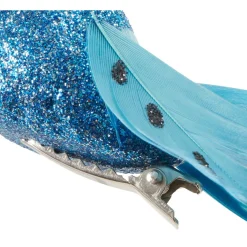 2 oiseaux bleu et noir à suspendre