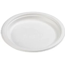 Assiette à dessert ronde en canne à sucre x12