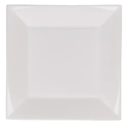 Assiette carrée 23x23 cm design incurvé blanc x6