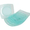 Assiette plastique bleu x4