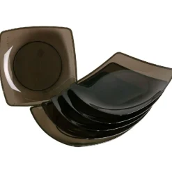 Assiette plastique noire x4