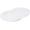 Assiette plate blanche contour avec motifs en relief x6