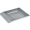Assiette plate carrée gris clair en plastique réutilisable x6