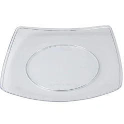 Assiette plate plastique transparente x4
