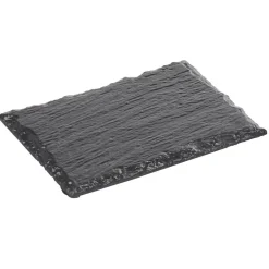Assiette rectangulaire 13x9 cm imitation ardoise noir x6