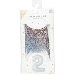 Ballon chiffre 2 aluminium