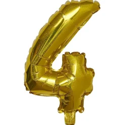 Ballon chiffre 4 doré ou argenté 33cm