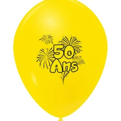 Ballon de baudruche anniversaire 50 ans multicolore x10