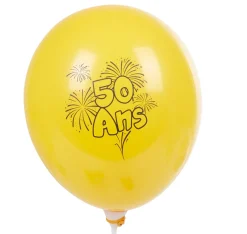 Ballon de baudruche anniversaire 50 ans multicolore x10