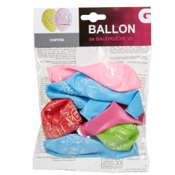 Ballon de baudruche chiffre 6 multicolore x8