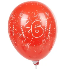 Ballon de baudruche chiffre 6 multicolore x8
