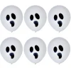 Ballon Halloween noir et blanc fantôme x6