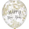 Ballon H30cm avec confettis transparent doré x6