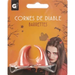 Barrette corne de diable Halloween x2