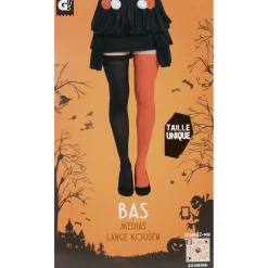 Bas de collant Halloween orange noir