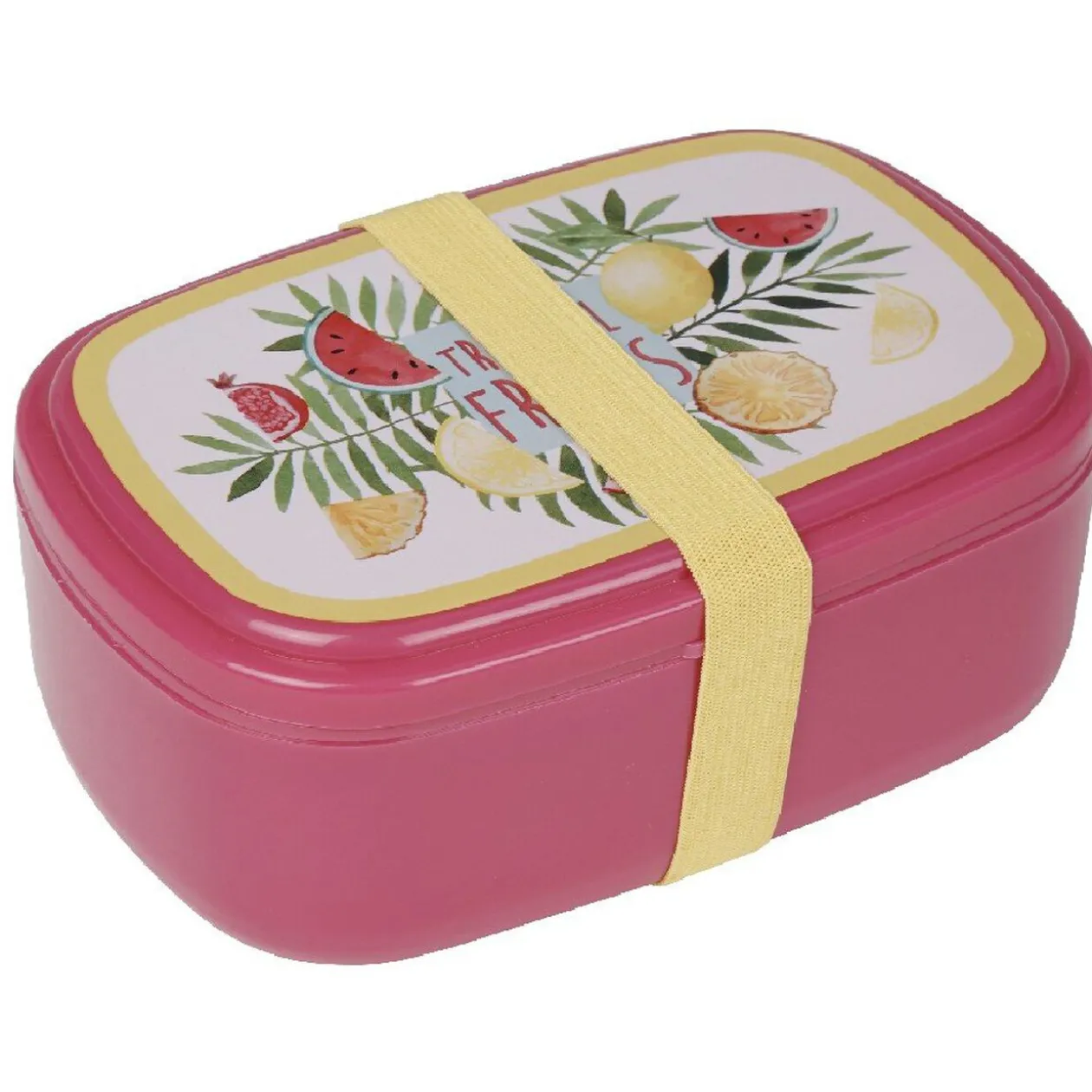 Bento rose décor fruits exotiques multicolores