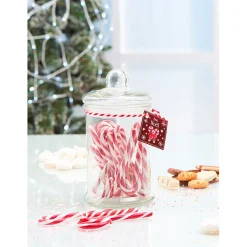 Bonbonnière garnie de sucre d'orge en verre transparent