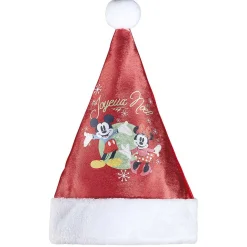Bonnet de Noël enfant Disney Mickey et Minnie rouge et blanc