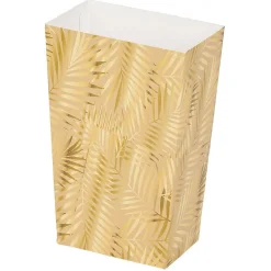 Boîte à bonbons motif feuillage doré thème nature x4