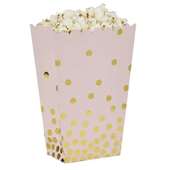 Boîte à bonbons ou pop corn rose et doré à poids x 4