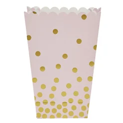 Boîte à bonbons ou pop corn rose et doré à poids x 4