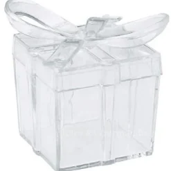 Boîte forme cadeau transparent x2