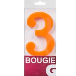 Bougie anniversaire chiffre 3 orange