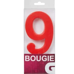Bougie anniversaire chiffre 9 rouge