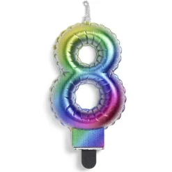 Bougie anniversaire chiffre 8 iridescent