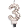 Bougie anniversaire chiffre 3 rose gold