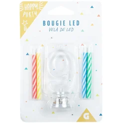 Bougie anniversaire lumineuse à led chiffre 9