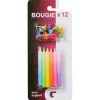 Bougie anniversaire multicolore dégradé x12