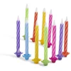Bougies d'anniversaire multicolore x 24 et ses 12 supports