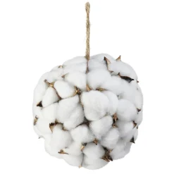 Boule déco blanche coton