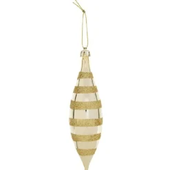 Boule de Noel goutte X7 or pailletée