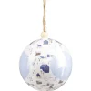 Boule de Noël à motif bleu et blanc Ø12cm