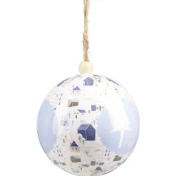Boule de Noël à motif bleu et blanc Ø12cm