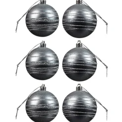 Boule de Noël argentée x6