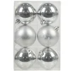 Boule de Noël argentée x6