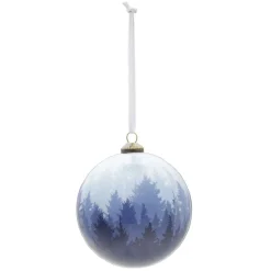 Boule de Noël design boréal bleu et blanc Ø8 cm