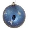 Boule de Noël design étoile pailleté bleu ø8 cm