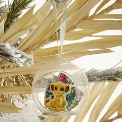 Boule de Noël Disney Le Roi Lion en verre et bois Ø8cm