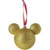 Boule de Noël Disney Mickey doré pailleté 12.2x8.5xH11,5cm