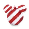 Boule de Noël Disney tête de Mickey rayé transparent rouge