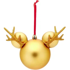 Boule de Noël Disney tête de Mickey en 3D dorée H15,5cm