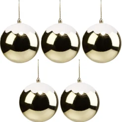 Boule de Noël doré effet neige Ø12cm x5
