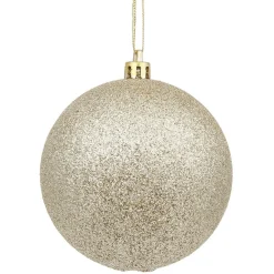 Boule de Noël dorée à paillettes Ø8 cm