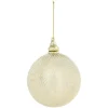 Boule de Noël en acrylique beige doré Ø10 cm
