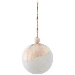 Boule de Noël en bois blanc naturel