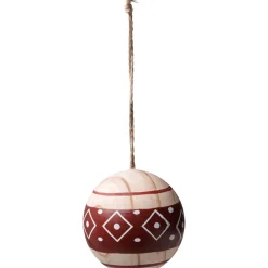 Boule de Noël en bois style ethnique